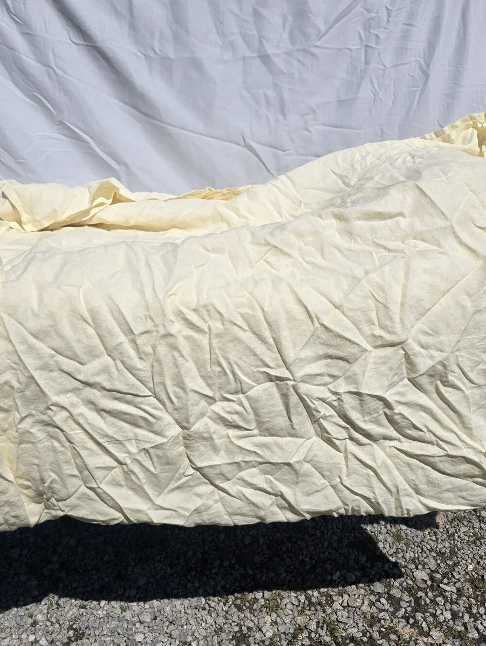 Quince 100% Linen FULL BUTTER yellow Sheet Set 1 Fitted 1 Flat 2 Standard Shams